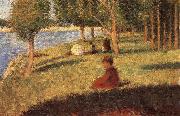Georges Seurat The Person sat on the Lawn Spain oil painting artist
